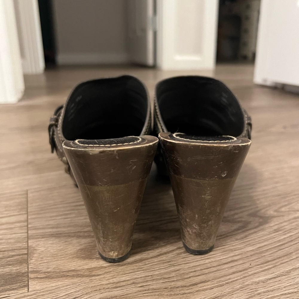 Multicolor Coach Patchwork Mules - image 3